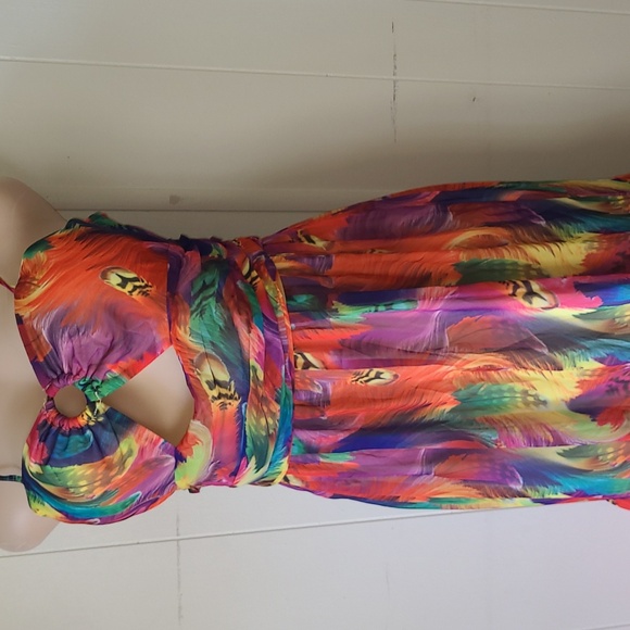 LORAGAL MAXI COLORFUL DRESSS SIZE L - Picture 4 of 4